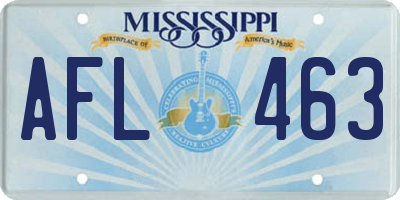 MS license plate AFL463