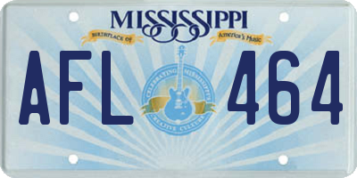 MS license plate AFL464
