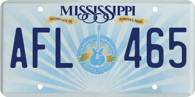 MS license plate AFL465