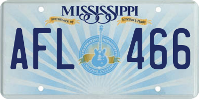 MS license plate AFL466