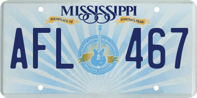 MS license plate AFL467