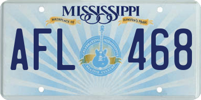 MS license plate AFL468