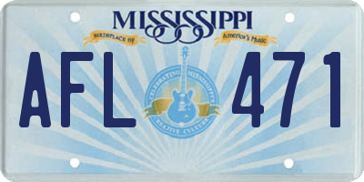 MS license plate AFL471