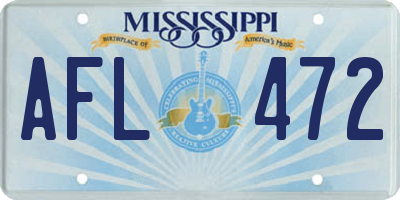 MS license plate AFL472