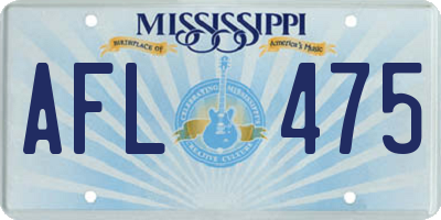 MS license plate AFL475
