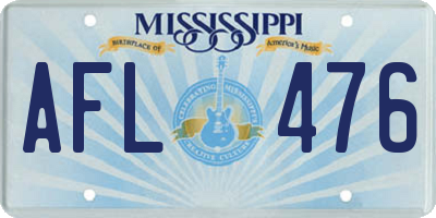 MS license plate AFL476