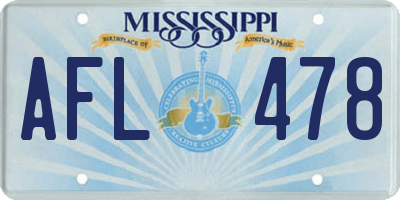 MS license plate AFL478