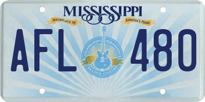 MS license plate AFL480