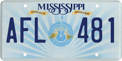 MS license plate AFL481