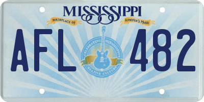 MS license plate AFL482