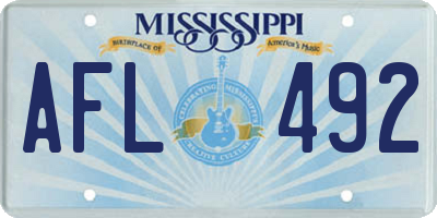 MS license plate AFL492
