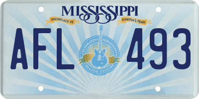 MS license plate AFL493