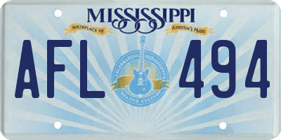 MS license plate AFL494