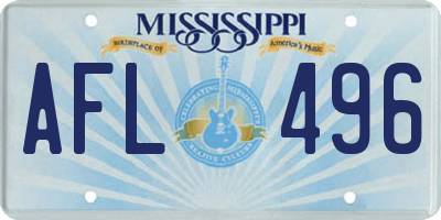 MS license plate AFL496