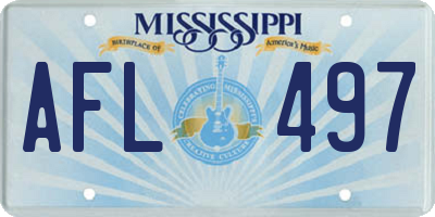 MS license plate AFL497