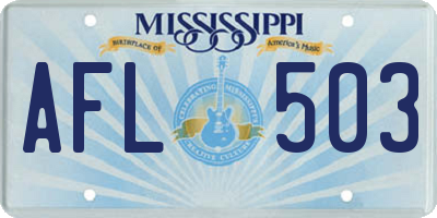 MS license plate AFL503