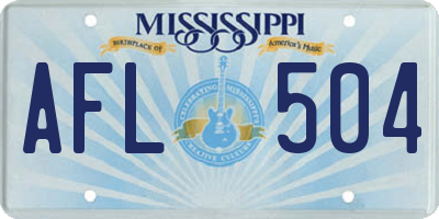 MS license plate AFL504
