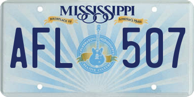MS license plate AFL507