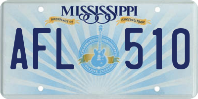 MS license plate AFL510