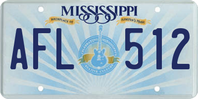 MS license plate AFL512