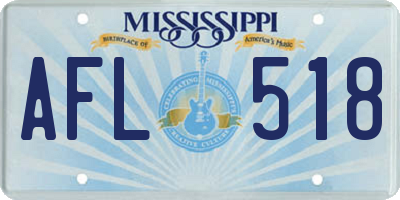 MS license plate AFL518