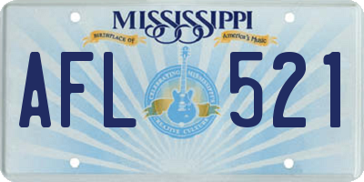 MS license plate AFL521
