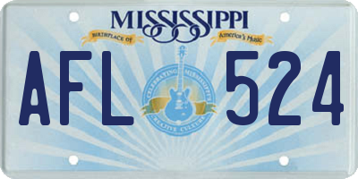 MS license plate AFL524