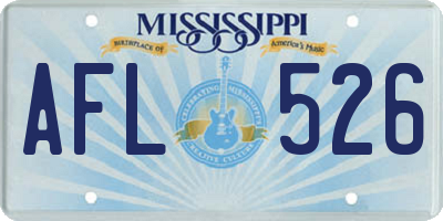 MS license plate AFL526