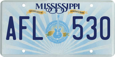 MS license plate AFL530