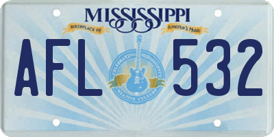 MS license plate AFL532