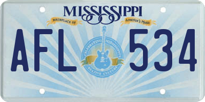 MS license plate AFL534