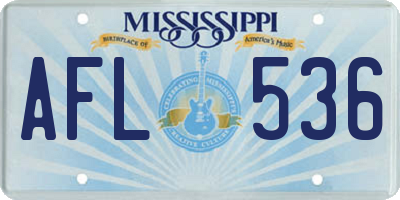 MS license plate AFL536