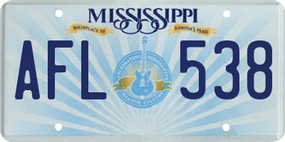 MS license plate AFL538