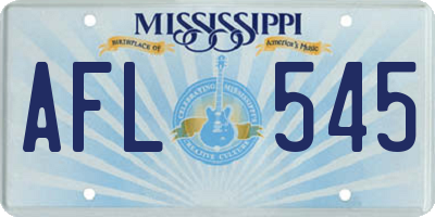 MS license plate AFL545