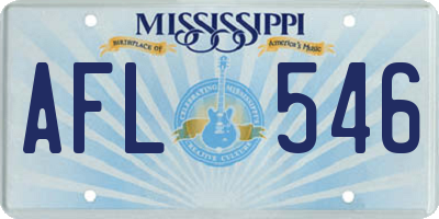MS license plate AFL546