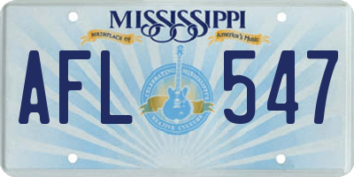 MS license plate AFL547