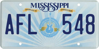 MS license plate AFL548