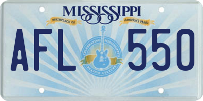 MS license plate AFL550