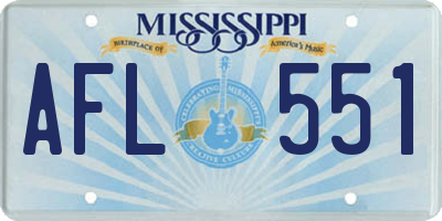MS license plate AFL551