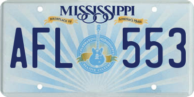 MS license plate AFL553