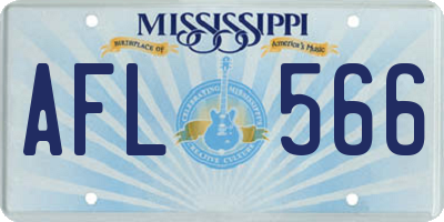 MS license plate AFL566