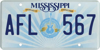 MS license plate AFL567