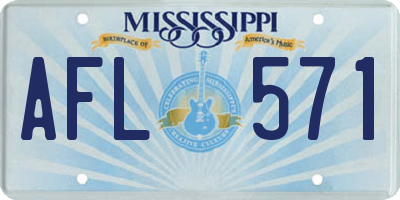 MS license plate AFL571