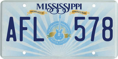 MS license plate AFL578