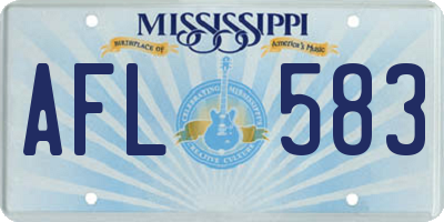 MS license plate AFL583