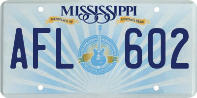 MS license plate AFL602