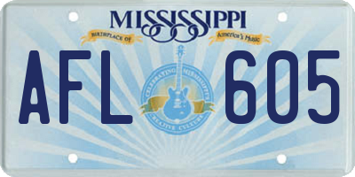 MS license plate AFL605