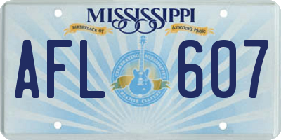 MS license plate AFL607