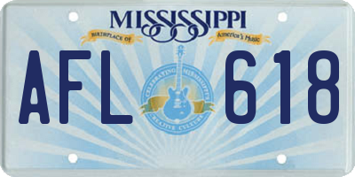 MS license plate AFL618