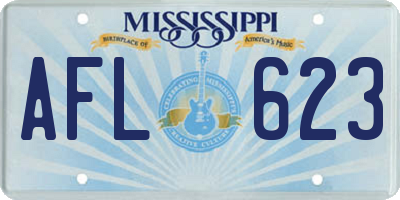 MS license plate AFL623